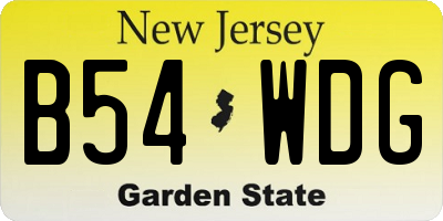 NJ license plate B54WDG
