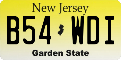 NJ license plate B54WDI