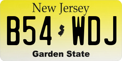 NJ license plate B54WDJ