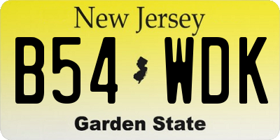 NJ license plate B54WDK