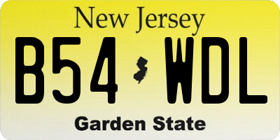 NJ license plate B54WDL
