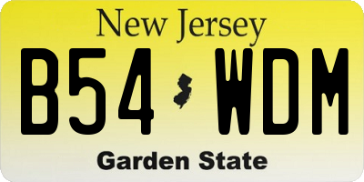 NJ license plate B54WDM
