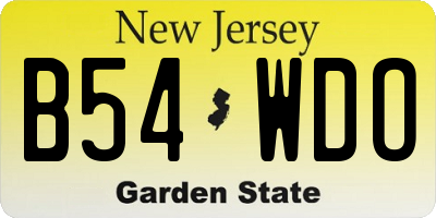 NJ license plate B54WDO