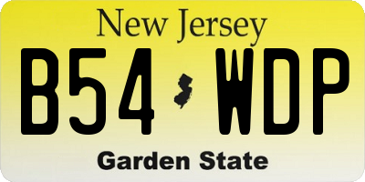 NJ license plate B54WDP