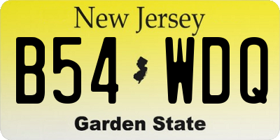 NJ license plate B54WDQ