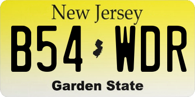 NJ license plate B54WDR
