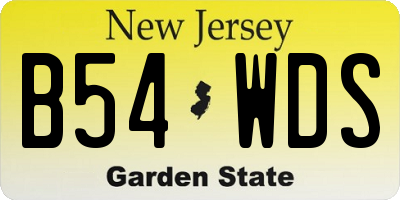 NJ license plate B54WDS