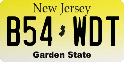 NJ license plate B54WDT