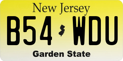 NJ license plate B54WDU