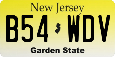 NJ license plate B54WDV