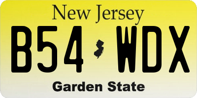 NJ license plate B54WDX