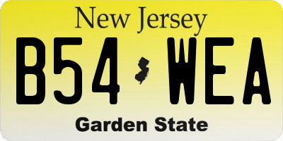 NJ license plate B54WEA
