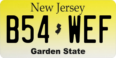 NJ license plate B54WEF