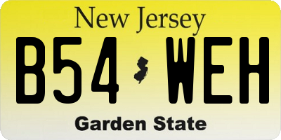 NJ license plate B54WEH
