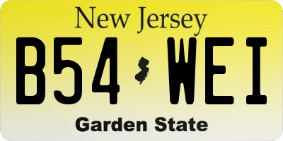 NJ license plate B54WEI