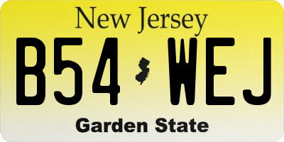 NJ license plate B54WEJ