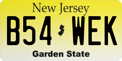 NJ license plate B54WEK