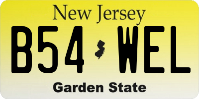 NJ license plate B54WEL