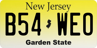 NJ license plate B54WEO
