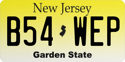 NJ license plate B54WEP