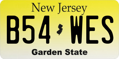 NJ license plate B54WES