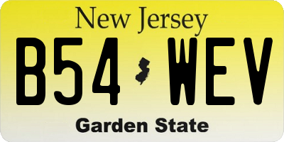 NJ license plate B54WEV