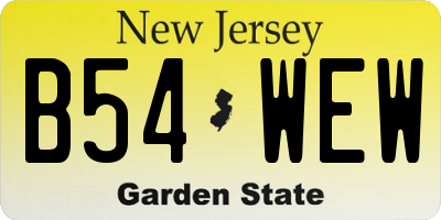 NJ license plate B54WEW