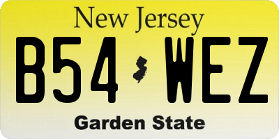 NJ license plate B54WEZ