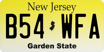 NJ license plate B54WFA