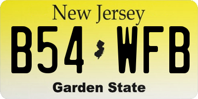 NJ license plate B54WFB