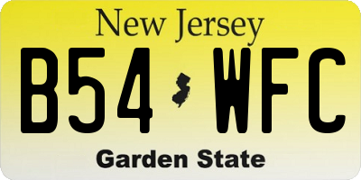 NJ license plate B54WFC