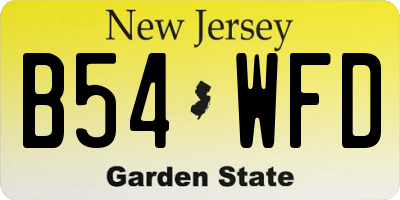 NJ license plate B54WFD