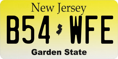 NJ license plate B54WFE