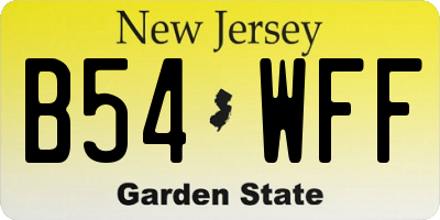 NJ license plate B54WFF