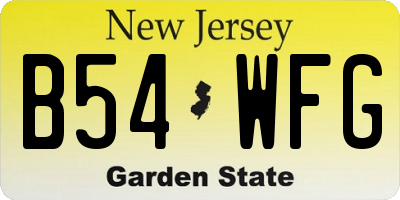 NJ license plate B54WFG