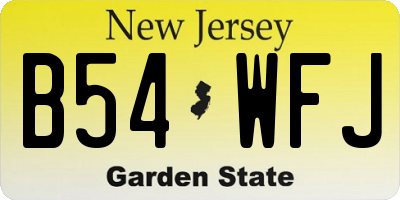 NJ license plate B54WFJ