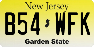 NJ license plate B54WFK