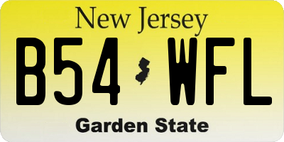 NJ license plate B54WFL