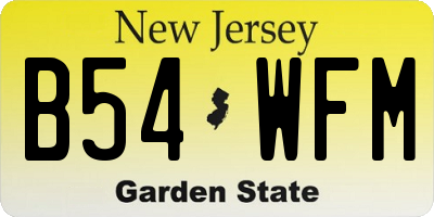 NJ license plate B54WFM