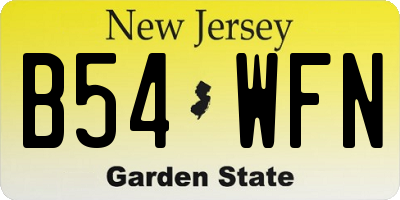 NJ license plate B54WFN