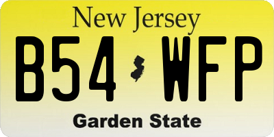 NJ license plate B54WFP