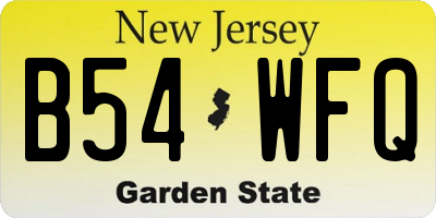 NJ license plate B54WFQ