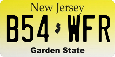 NJ license plate B54WFR