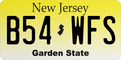 NJ license plate B54WFS