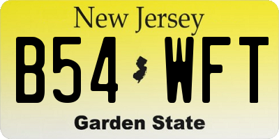 NJ license plate B54WFT