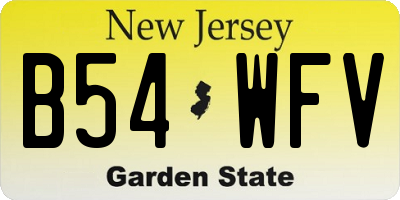 NJ license plate B54WFV