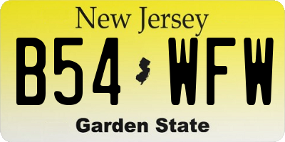 NJ license plate B54WFW