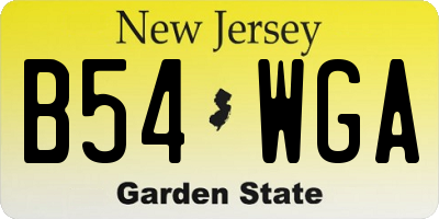 NJ license plate B54WGA