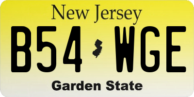 NJ license plate B54WGE
