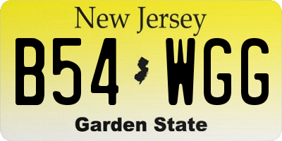 NJ license plate B54WGG